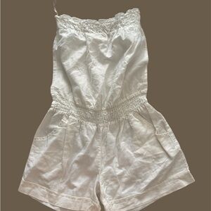 Body Central White Lace Trim Romper
